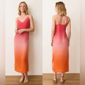 NWT Marine Layer Gabrielle Slip Midi Dress in Warm Ombré - size M